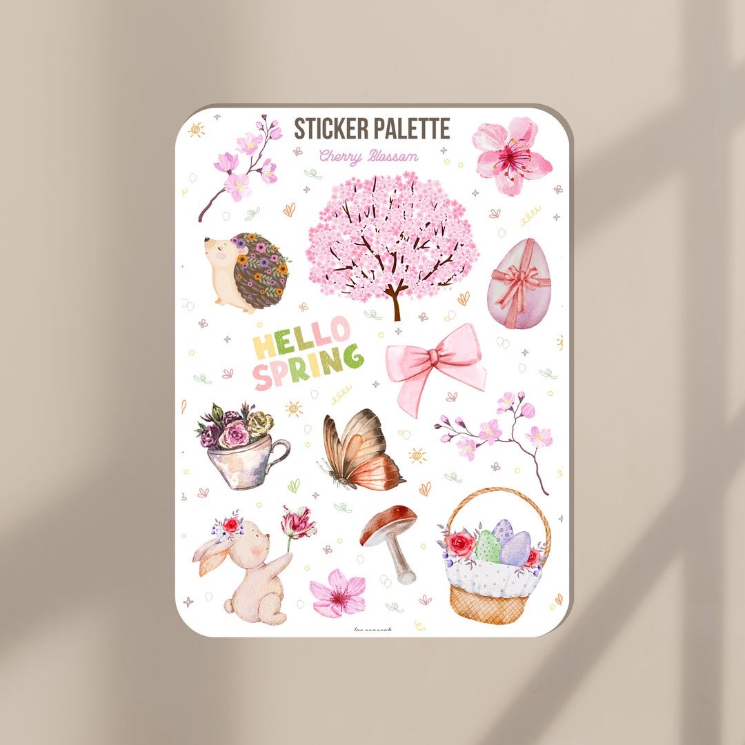 Sticker Sheet - Cherry Blossom | Bullet Journal Stickers, Planner ...