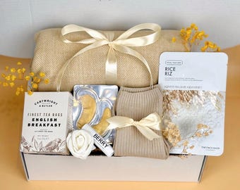Birthday Gift Box for Her with Cosy Blanket, Tea, Chocolate and Self Care Treats