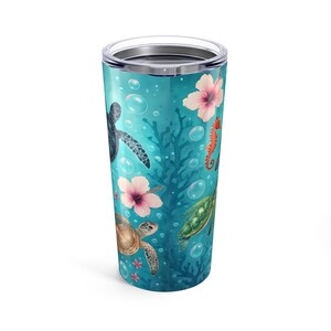 Ocean-Themed Tumbler: Sea Life Insulated Drinkware, Perfect for Beach Lovers, Gifts for Her, Summer Parties, Eco-friendly Beverage Container
