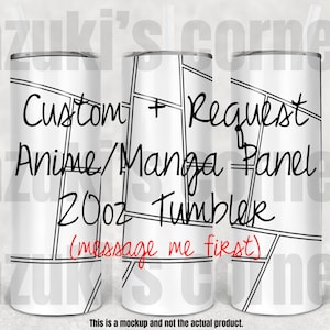 CUSTOM / REQUEST Anime  Tumbler, Anime Cup, Manga Panel Tumbler, Manga Tumbler - 20oz