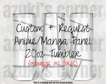 CUSTOM / REQUEST Anime  Tumbler, Anime Cup, Manga Panel Tumbler, Manga Tumbler - 20oz