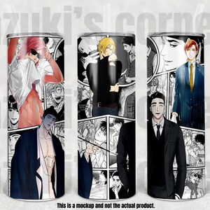 BL, Boy&#39;s Love, Yaoi Manga Panel Tumbler - 20oz, 25oz Frosted Clear Bamboo Lid #2