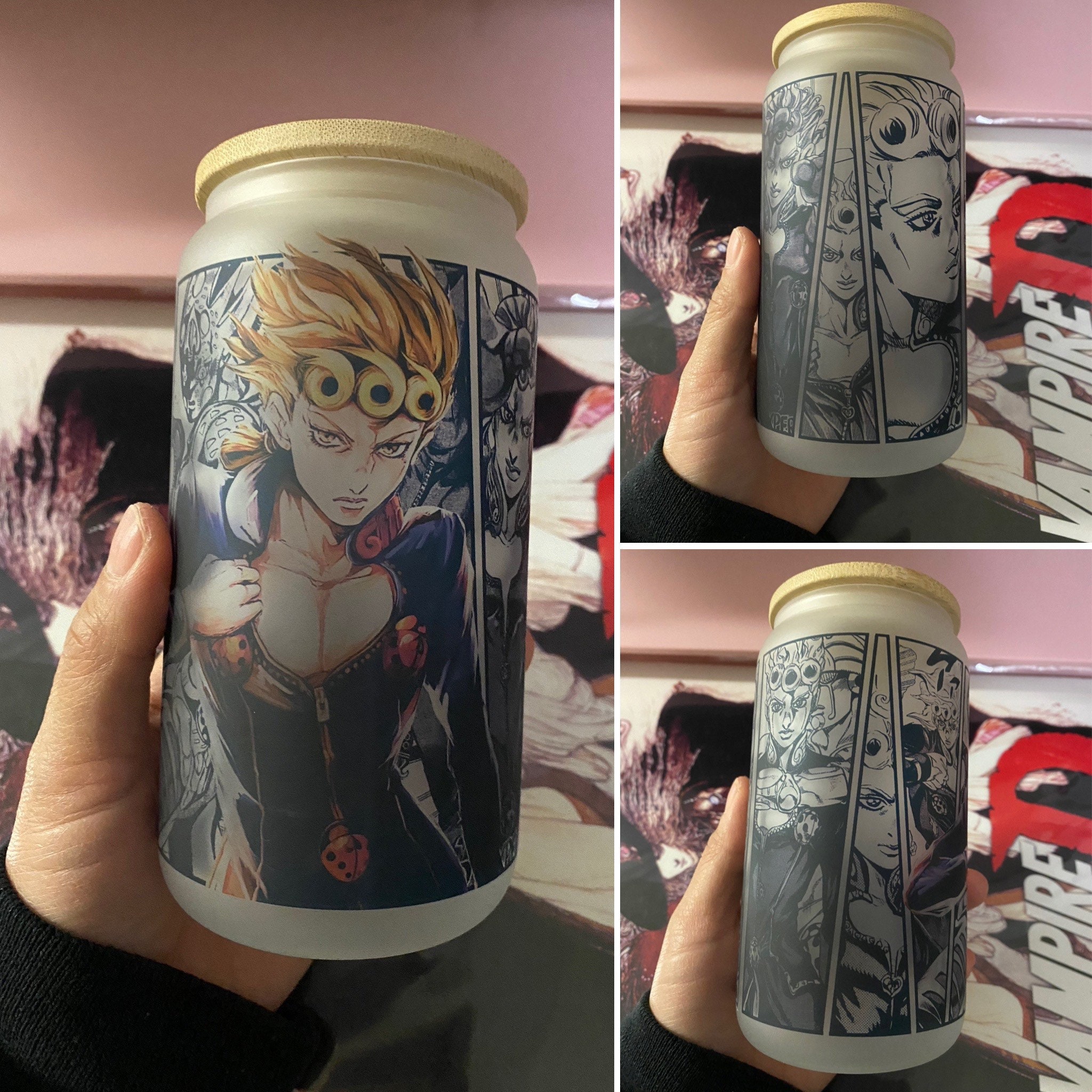 Handcrafted JoJo's Bizarre Adventure Inspired Anime on Manga Pages 20oz  Stainless Steel Tumbler 