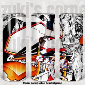 Anime Tumbler, Anime Cup, Manga Panel Tumbler, Manga Shounen Tumbler - 20oz, 25oz Frosted Clear Bamboo Lid #107