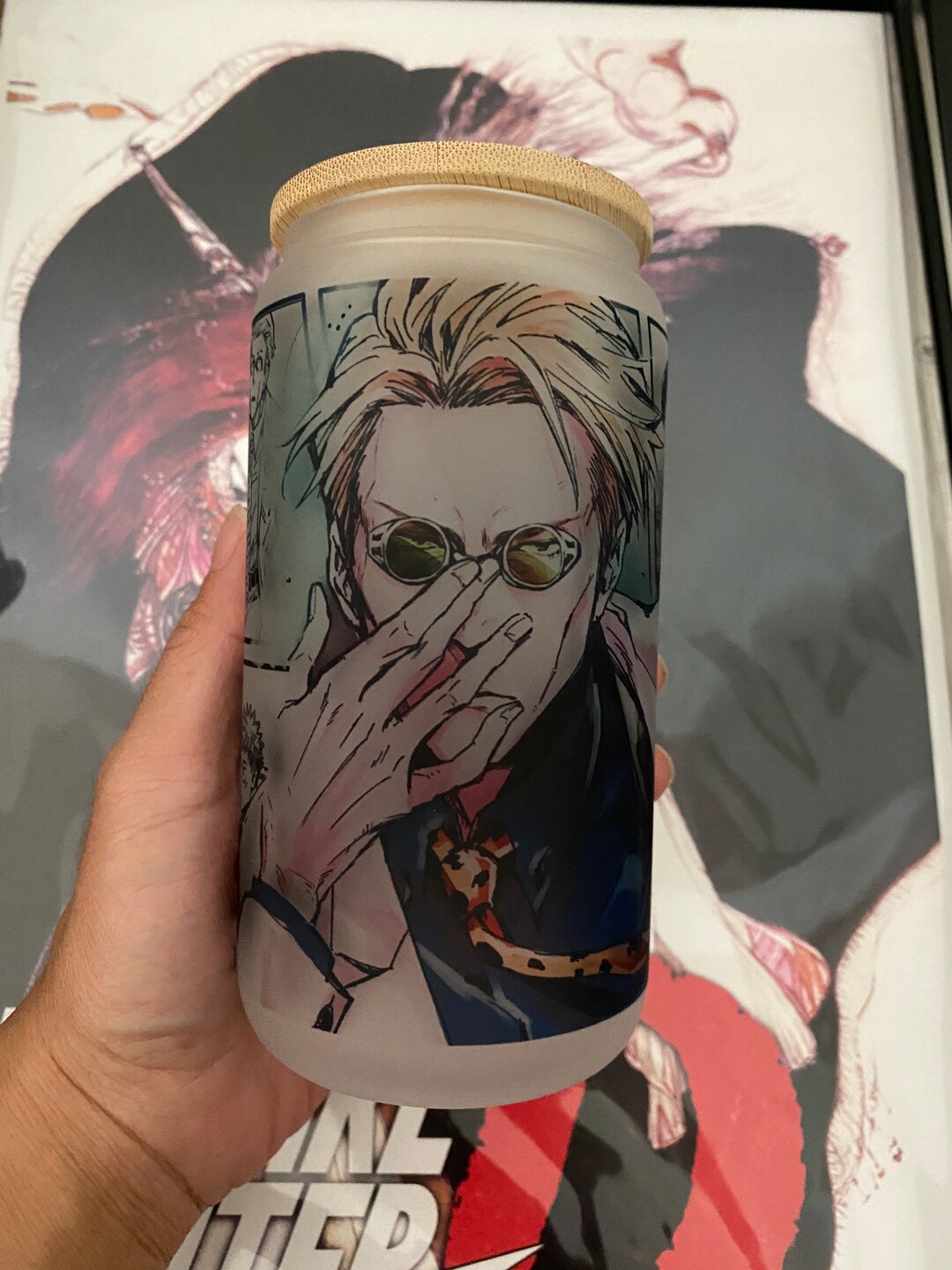 Anime Tumbler, Anime Glass Cup, Cute Manga Tumbler, Shounentumbler Soda