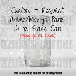 CUSTOM / REQUEST Anime Glass Cup, Anime Cup, Manga Panel Libbey Can Cup, Manga Tumbler - 16 oz