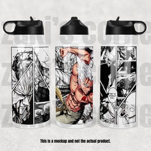 Anime Water Bottle, Anime Canteen Tumbler, Anime Cup, Manga Panel Tumbler, Manga Shounen Tumbler - 32 oz #1