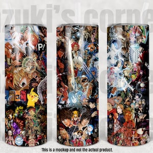 Anime Mash Tumbler, Anime Cup, Manga Panel Tumbler, Manga Shounen Tumbler - 20oz #126
