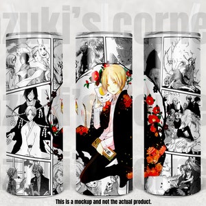 Anime Tumbler, Anime Cup, Manga Panel Tumbler, Manga Shounen Tumbler - 20oz, 25oz Frosted Clear Bamboo Lid #152