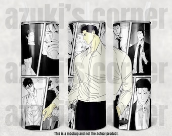 BL, Boy's Love, Yaoi Manga Panel Tumbler - 20oz, 25oz Frosted Clear Bamboo Lid #1