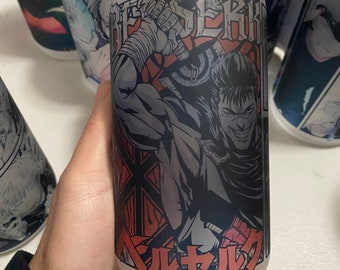 Anime Tumbler, Anime Glass Cup, Cute Manga Tumbler, Shounen Tumbler - Soda Can Bamboo Lid Clear 16oz #39