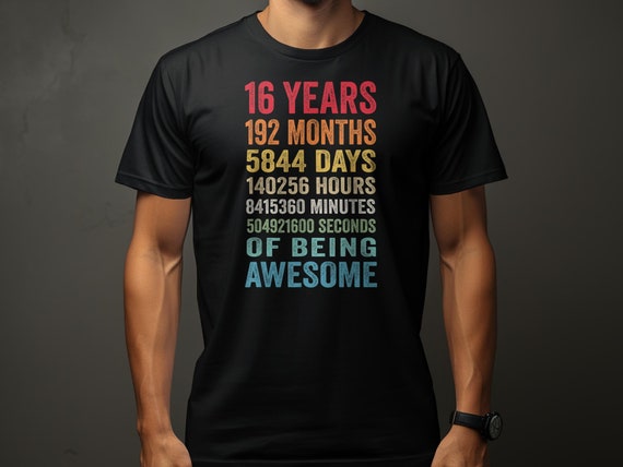 16th Birthday Countdown 16 Years Old Being Awesome T-Shirt 16th Birthday Countdown 16 Years Old Being Awesome T-Shirt