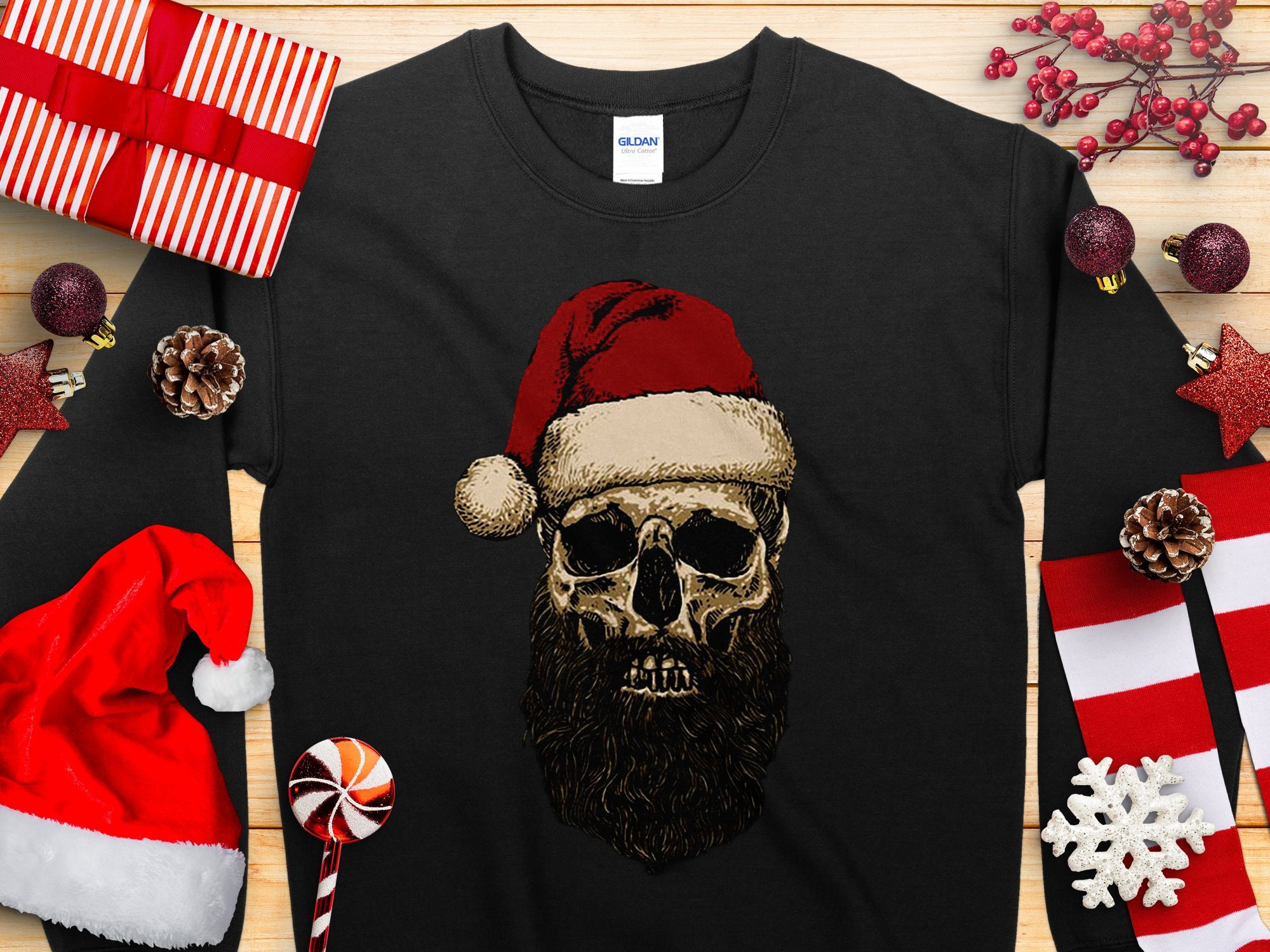 Skull cheap santa sweater