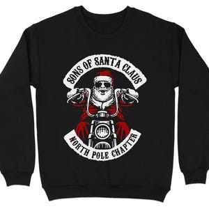 Sweat Merry Christmas Motard Père Noël - Design Fun Pour Hommes Et Femmes, Cadeau Noël Moto - 5