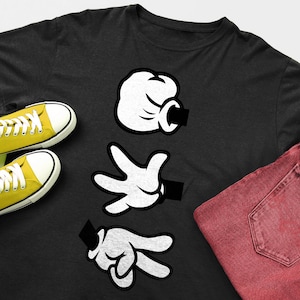 Mouse Glove Rock Paper Scissors Men&#39;s T-Shirt Cartoon Novelty Funny Graphic Tee Shirt