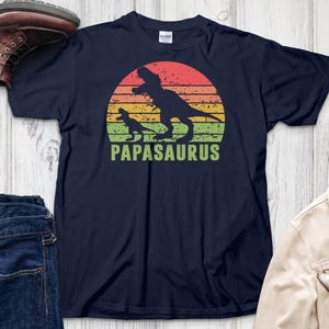 Papasaurus T-Shirt, Retro Dinosaur Dad Shirt, Father&#39;s Day Gift, Papa T Rex Shirt, Dinosaur Lover Tee, Dad Gift, Family Matching Shirt