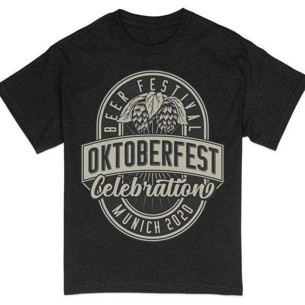 Oktoberfest Beer Festival Munich 2020 T-Shirt, Vintage Hops Emblem Tee, Craft Beer Lover Gift, Casual Brewery Shirt