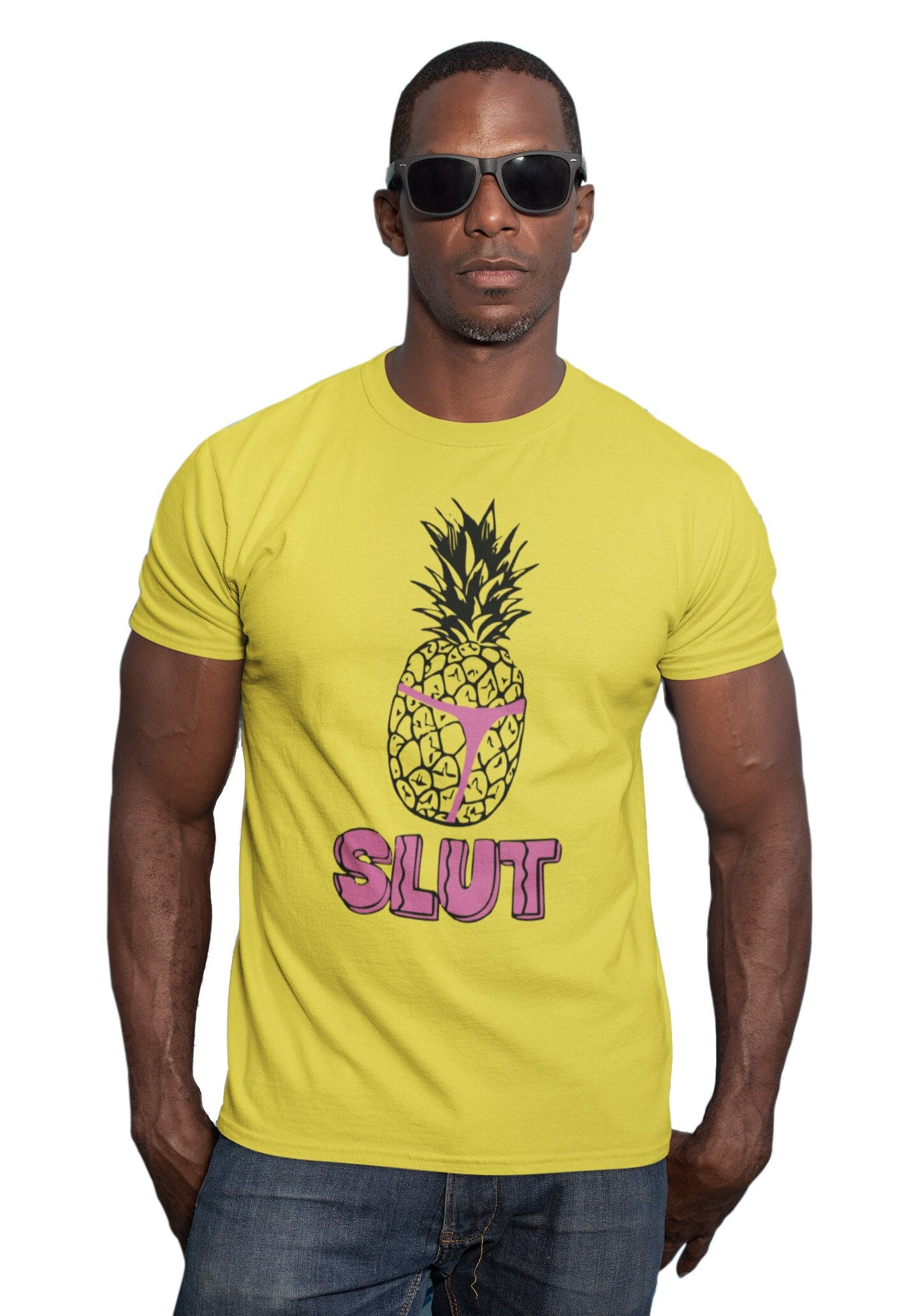 Pineapple Slut Adults Yellow T-shirt Novelty Comedy Gift Present -   Australia