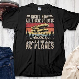 Fly RC Planes T-Shirt, Vintage Biplane Tee, Airplane Hobbyist Gift, Aviation Lover Apparel, RC Airplane Pilot Shirt, Radio Control Planes