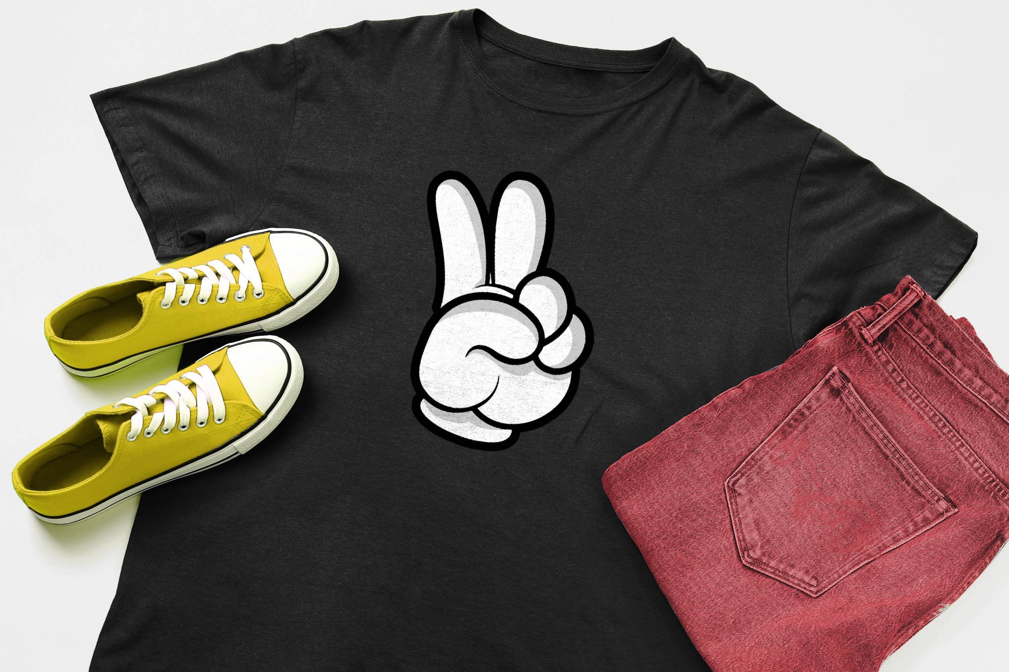 Mouse Glove Peace Sign Men's T-Shirt