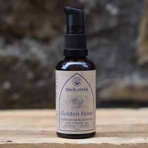 Sérum facial iluminador Glow / Hidratante orgánico / Piel radiante / Semilla de rosa mosqueta, helicriso y espino amarillo / Cuidado de la piel mediterráneo local