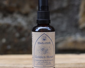 Glow Illuminating Face Serum | Organic Moisturizer | Radiant Skin | Rosehip Seed, Helichrysum & Sea Buckthorn | Local Mediterranean Skincare
