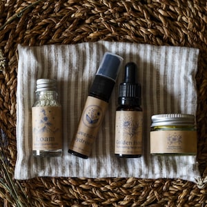Mini Kit de Cuidados com a Pele Orgânicos | Conjunto de Amostras Faciais Naturais | Conjunto Completo de Rotina de Cuidados com a Pele | Kit Facial com Máscara de Limpeza, Sérum, Tônico e Creme