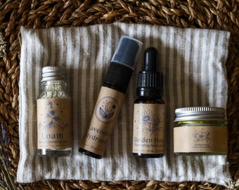 Organic Mini Skincare Kit | Natural Facial Sample Set | Complete Skincare Routine Set | Facial Kit with Cleansing Mask, Serum, Toner + Cream