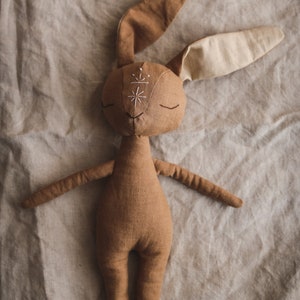 Hare Spirit Guardian | Handmade Linen Bunny Doll | Eco-Friendly Baby Gift | Natural Kids Toy | Waldorf Montessori Plush | Slow Fashion Baby