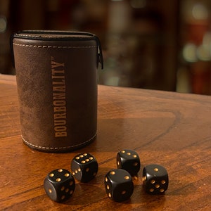 Bourbonality™ Rustic Dice Shaker Cup Set
