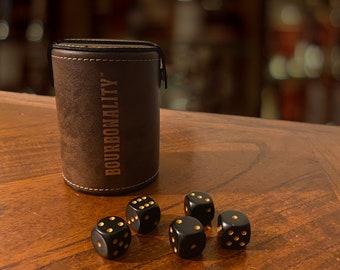 Bourbonality™ Rustic Dice Shaker Cup Set