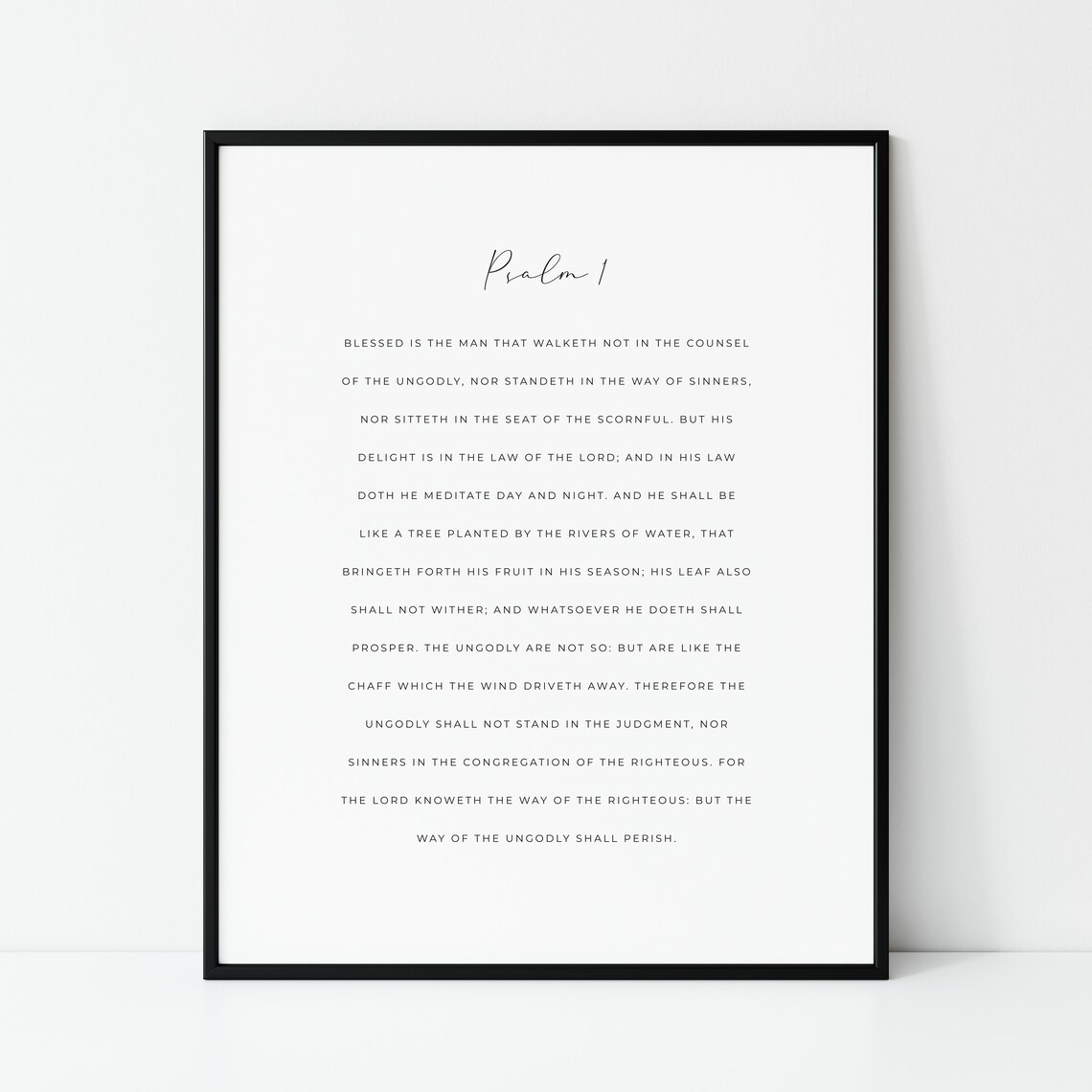 Psalm 1 Printable Download 8x10 KJV Bible Verse Print Minimal
