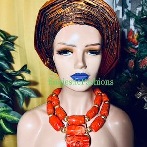 Sego Auto Gele | Nigerian Pre-Styled Gele Headtie | Ready-To-Wear Gele Headtie For Anniversaries | Various Colors Available