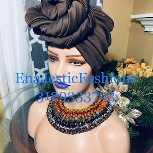 Turbante preatado / Ajustable / No ajustable / Elegante pañuelo listo para usar / Bodas, festivales y galas / Varios colores disponibles