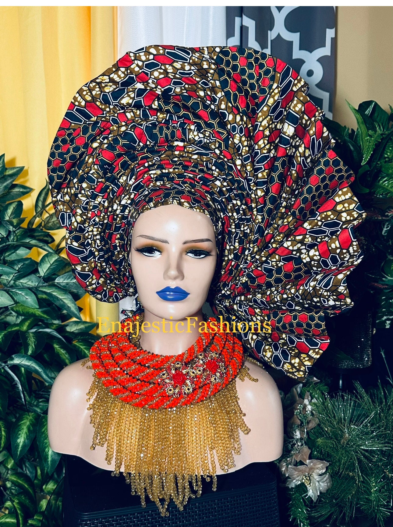 Extra Large Fan Ankara Pre-styled Gele | Nigerian Auto Gele  display picture 1