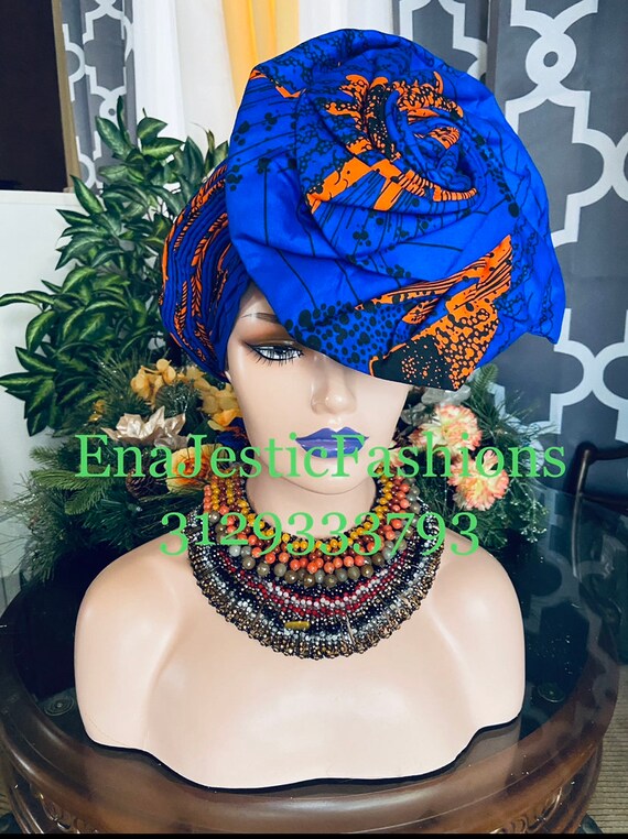 Buy Wakanda. Ankara Ready-to-wear Auto Gele With Adjustable 