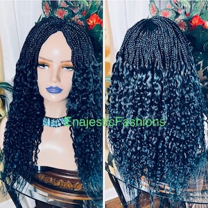 Peluca trenzada sin nudos de 20”-22”, peluca trenzada, peluca trenzada para todas las mujeres, peluca hecha a mano, con gorro muy bien ajustado