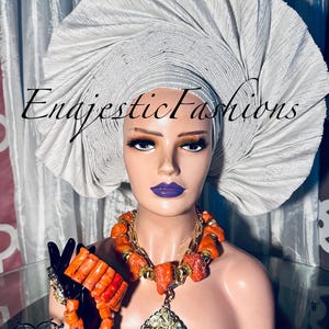 Aso Oke Pre-Tied Gele | African Auto gele/ Headtie