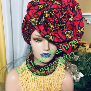 Wakanda. Ankara Ready-To-Wear Auto Gele With Adjustable Tie At The Back | African Gele Headtie |Lightweight Gele Head Band For Gala Night