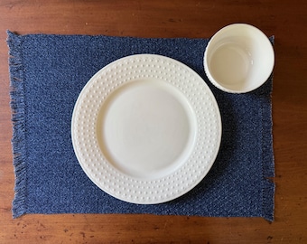 Maine Lattice Placemat - Heathered Navy/Heathered Navy - 100% Cotton - handwoven in Maine