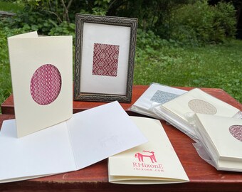 5 Handwoven correspondence cards - fine art notecards - greeting cards - textile -made in Maine