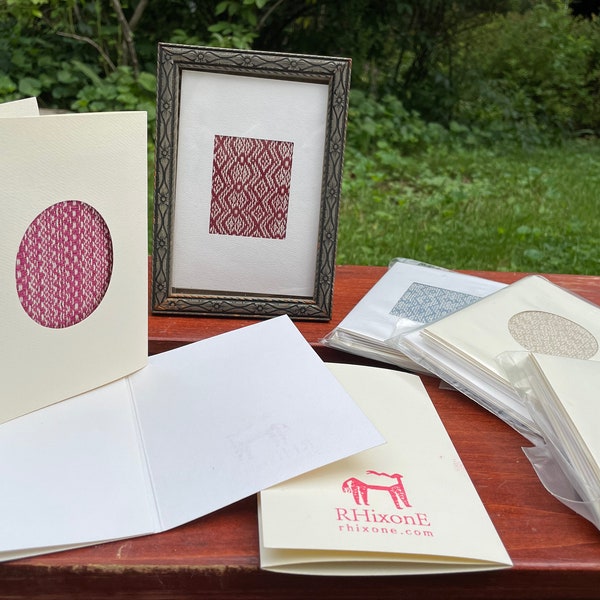 5 cartes de correspondance tissées à la main - cartes de notes d’art - fabriquées dans le Maine