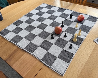 XL Handwoven Cotton Chess and Checker Board - extra large for large game pieces – Travel Camp Game