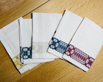 Overshot Guest towel - Fingertip Towels - 100% cotton, handwoven in Maine
