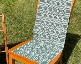 Kayleigh Flynn Pattern, Colonial Overshot Runner - 100% cotton - handwoven in Maine