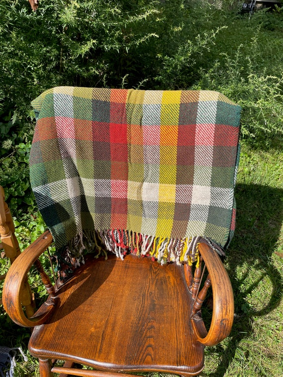 Large Check Blanket up to Camp Wool Handwoven in Maine Etsy