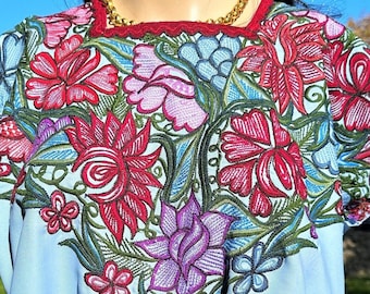 Huipil Top Vintage Blouse  Huipil  Handmade Blouse  Mayan Blouse embroidery  Blouse  Tunic, Ethnic, Boho, Bohemian Look!