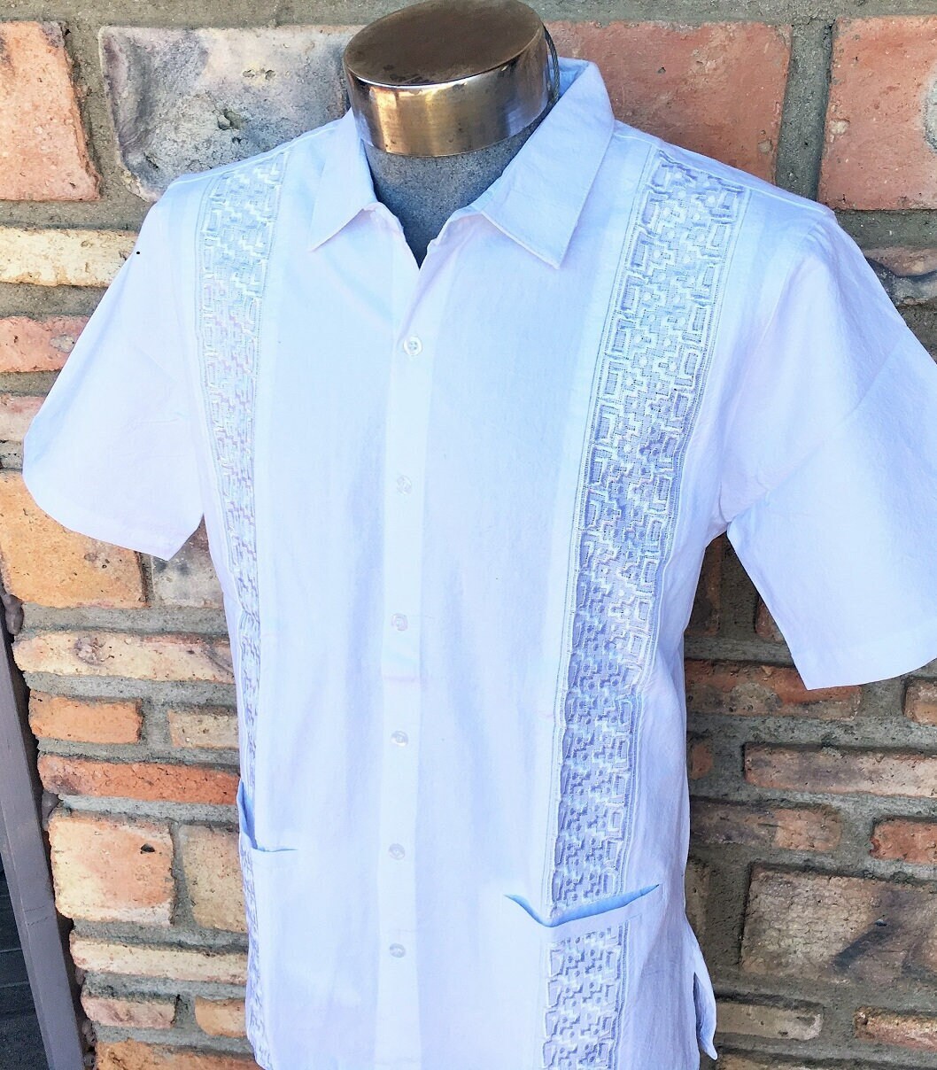 White Guayabera Cotton elegant fresh wedding vacation men | Etsy