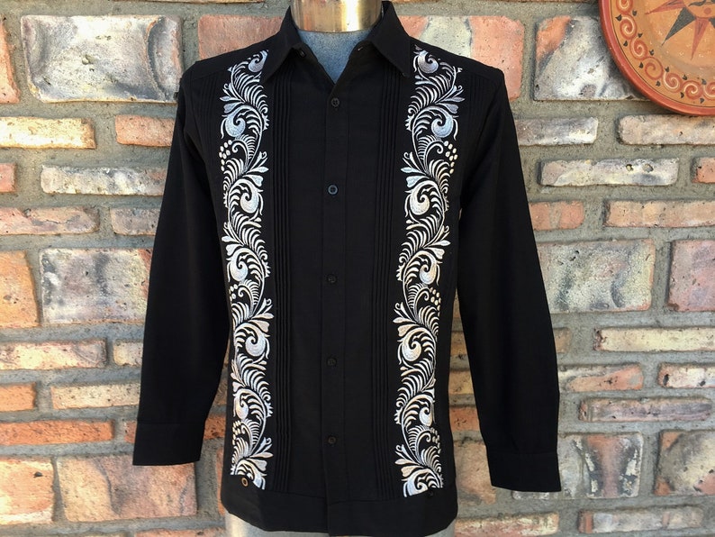 Presidential Style Black Guayabera Linen Wedding Vacation Men - Etsy