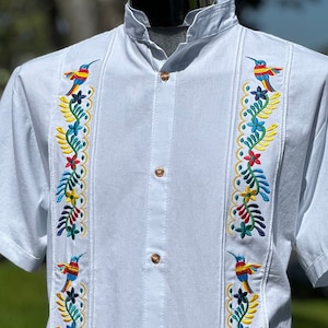 Mexican Embroidered Guayabera 100% Cotton White 603114